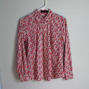 Blue Red floral Limited Blouse 100% cotton